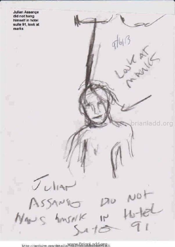 September 6 2013 2 - Julian Assange Did Not Hang Himself in Hotel Suite 91, Look at Marks...
Julian Assange Did Not Hang Himself in Hotel Suite 91, Look at Marks
