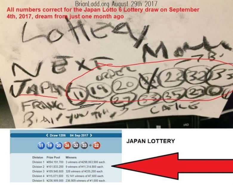 All Numbers Correct For The Japan Lotto 6 Lottery Draw On September 4Th  2017  Dream From Just One Month Ago - All Numbe...
All Numbers Correct For The Japan Lotto 6 Lottery Draw On September 4th, 2017, Dream From Just One Month Ago
