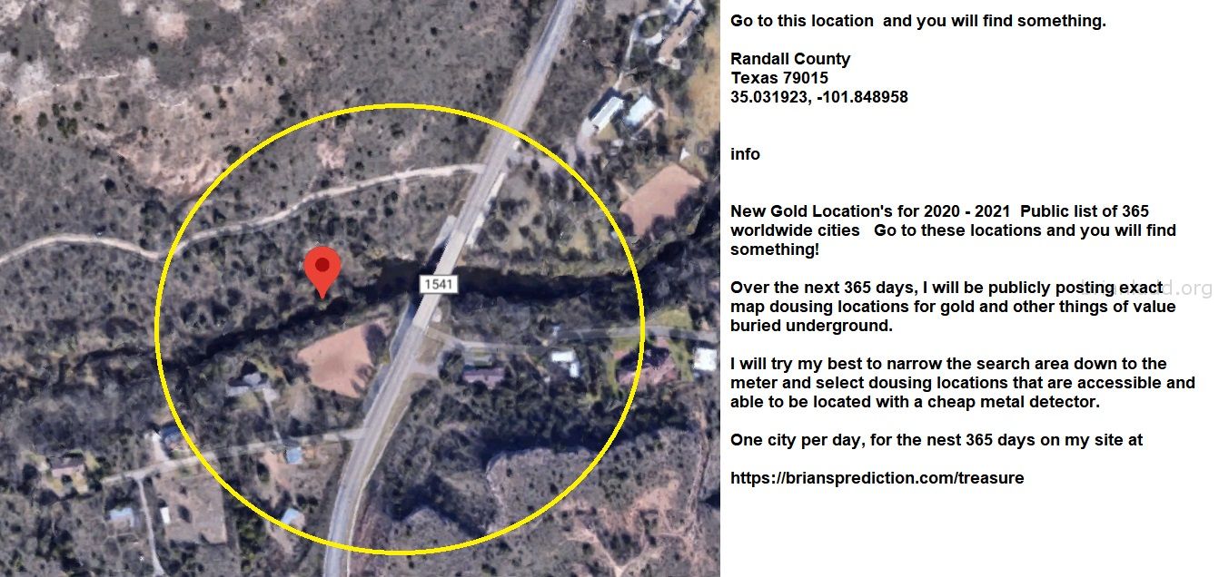 Amarillo Texas Gold Map 4 Location By Psychic Brian Ladd - 10 More Days....
10 More Days.
