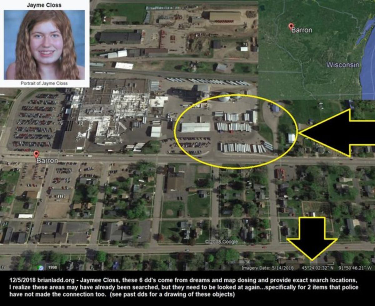 11411 5 December 2018 4 - 12/5/2018  - Jaymee Closs, These 6 Dd'S Come From Dreams And Map Dosing And Provide Exact...
12/5/2018  - Jaymee Closs, These 6 Dd'S Come From Dreams And Map Dosing And Provide Exact Search Locations, I Realize These Areas May Have Already Been Searched, But They Need To Be Looked At Again  Specifically For 2 Items That Police Have Not Made The Connection Too.  (see Past Dds For A Drawing Of These Objects)  Dream Number 11411 5 December 2018 4 Psychic Prediction
