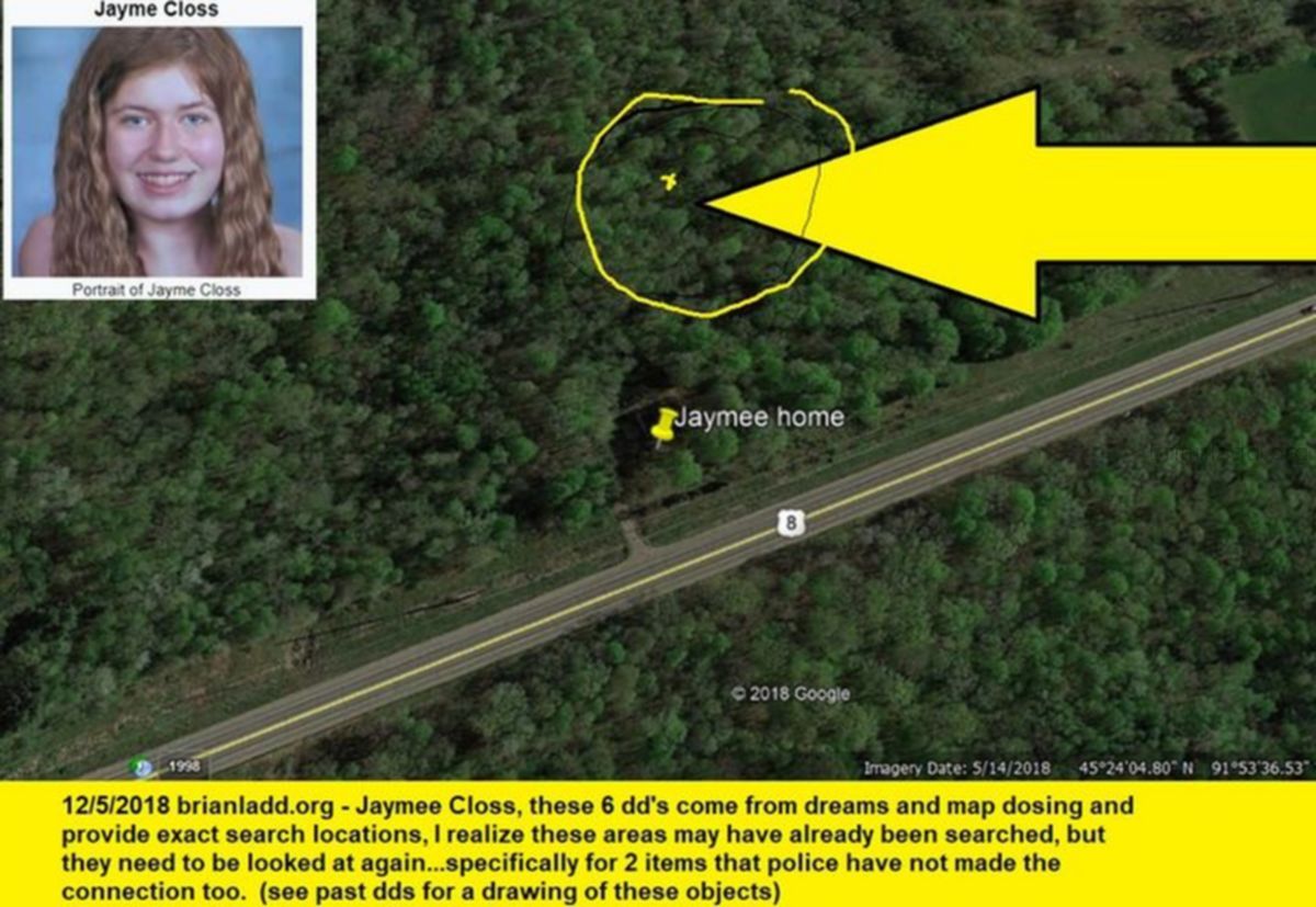 11412 5 December 2018 5 - 12/5/2018  - Jaymee Closs, These 6 Dd'S Come From Dreams And Map Dosing And Provide Exact...
12/5/2018  - Jaymee Closs, These 6 Dd'S Come From Dreams And Map Dosing And Provide Exact Search Locations, I Realize These Areas May Have Already Been Searched, But They Need To Be Looked At Again  Specifically For 2 Items That Police Have Not Made The Connection Too.  (see Past Dds For A Drawing Of These Objects)  Dream Number 11412 5 December 2018 5 Psychic Prediction
