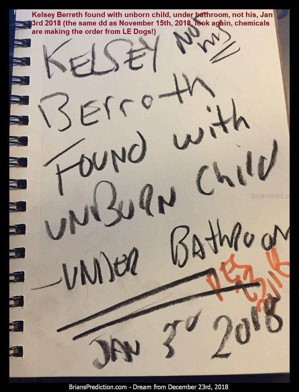 11495 23 December 2018 2 - Kelsey Berreth Found With Unborn Child, Under Bathroom, Not His, Jan 3rd 2018 (the Same Dd As...
Kelsey Berreth Found With Unborn Child, Under Bathroom, Not His, Jan 3rd 2018 (the Same Dd As November 15th, 2018, Look Again, Chemicals Are Making The Order From Le Dogs!)  Dream Number 11495 23 December 2018 2 Psychic Prediction
