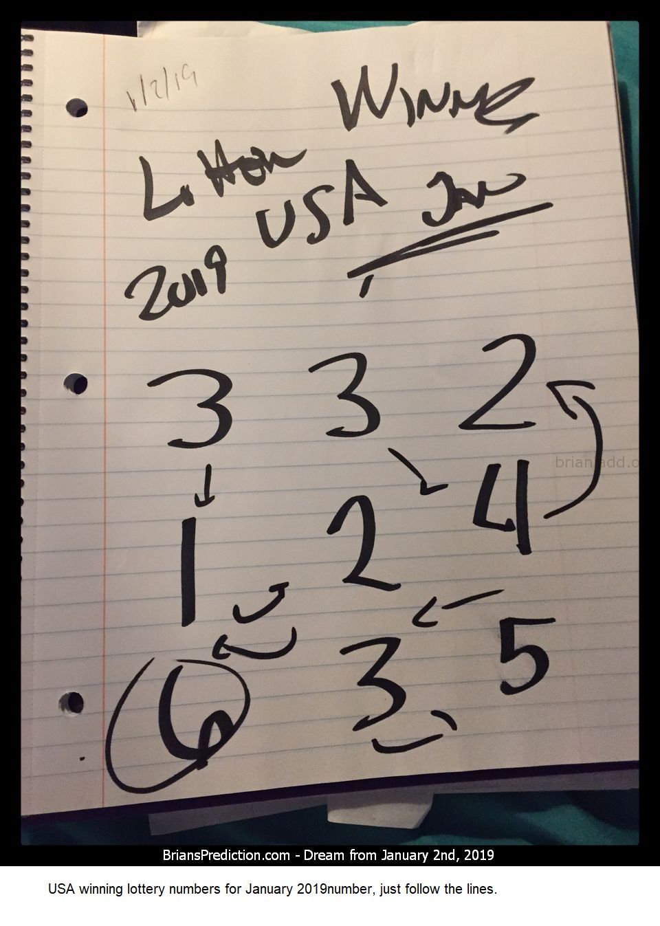 11523 2 January 2019 4 - Usa Winning Lottery Numbers For January 2019, Just Follow The Lines.  Dream Number 11523 2 Janu...
Usa Winning Lottery Numbers For January 2019, Just Follow The Lines.  Dream Number 11523 2 January 2019 4 Psychic Prediction
