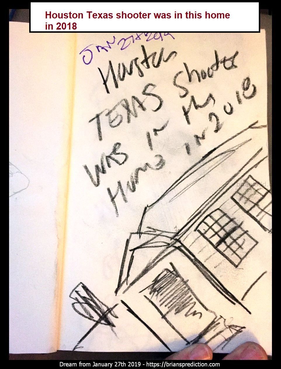 11625 27 January 2019 1 - Houston Texas Shooter Was In This Home In 2018  Dream Number 11625 27 January 2019 1 Psychic P...
Houston Texas Shooter Was In This Home In 2018  Dream Number 11625 27 January 2019 1 Psychic Prediction
