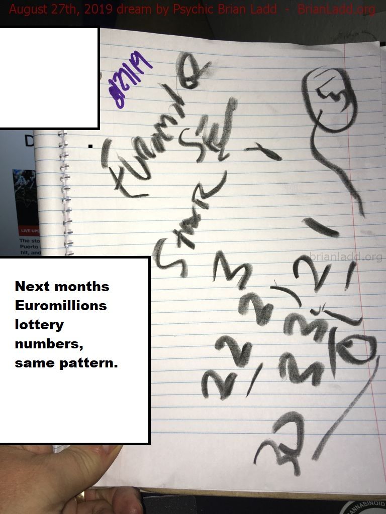 12112 27 August 2019 3 - Next Months Euromillions Lottery Numbers, Same Pattern....
Next Months Euromillions Lottery Numbers, Same Pattern.
