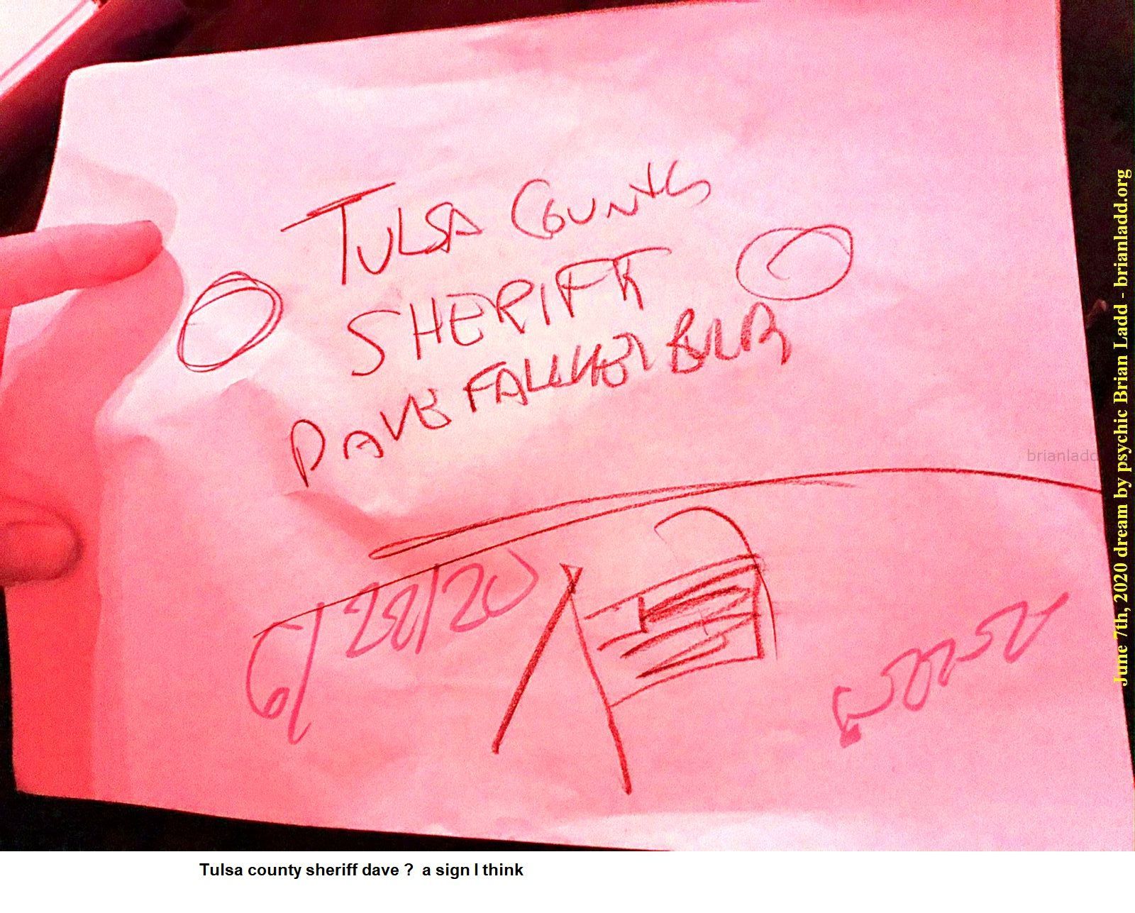 13192 22 June 2020 3 - Tulsa County Sheriff Dave ?  A Sign I Think....
Tulsa County Sheriff Dave ?  A Sign I Think.
