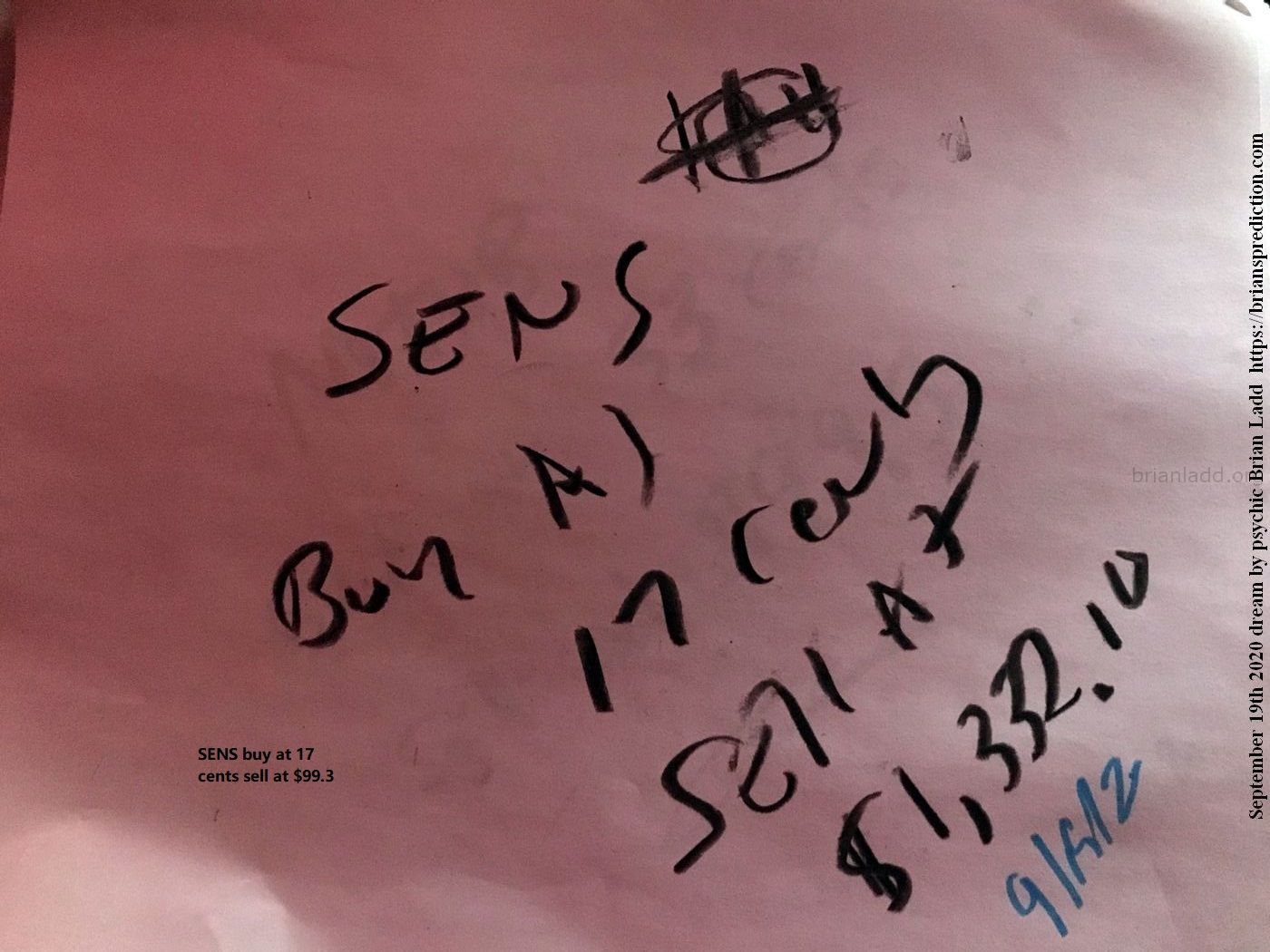 13659 19 September 2020 1 - Sens Buy At 17 Cents Sell At $99.3...
Sens Buy At 17 Cents Sell At $99.3
