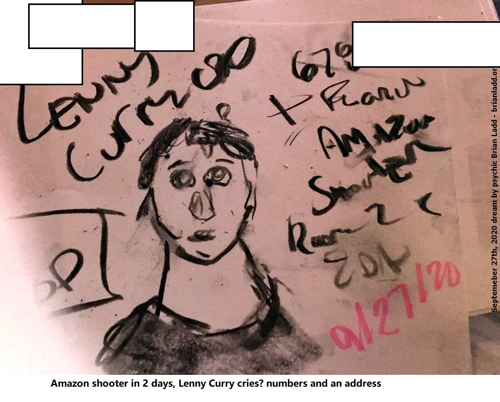 13713 27 September 2020 5 - Amazon Shooter In 2 Days, Lenny Curry Cries? Numbers And An Address....
Amazon Shooter In 2 Days, Lenny Curry Cries? Numbers And An Address.
