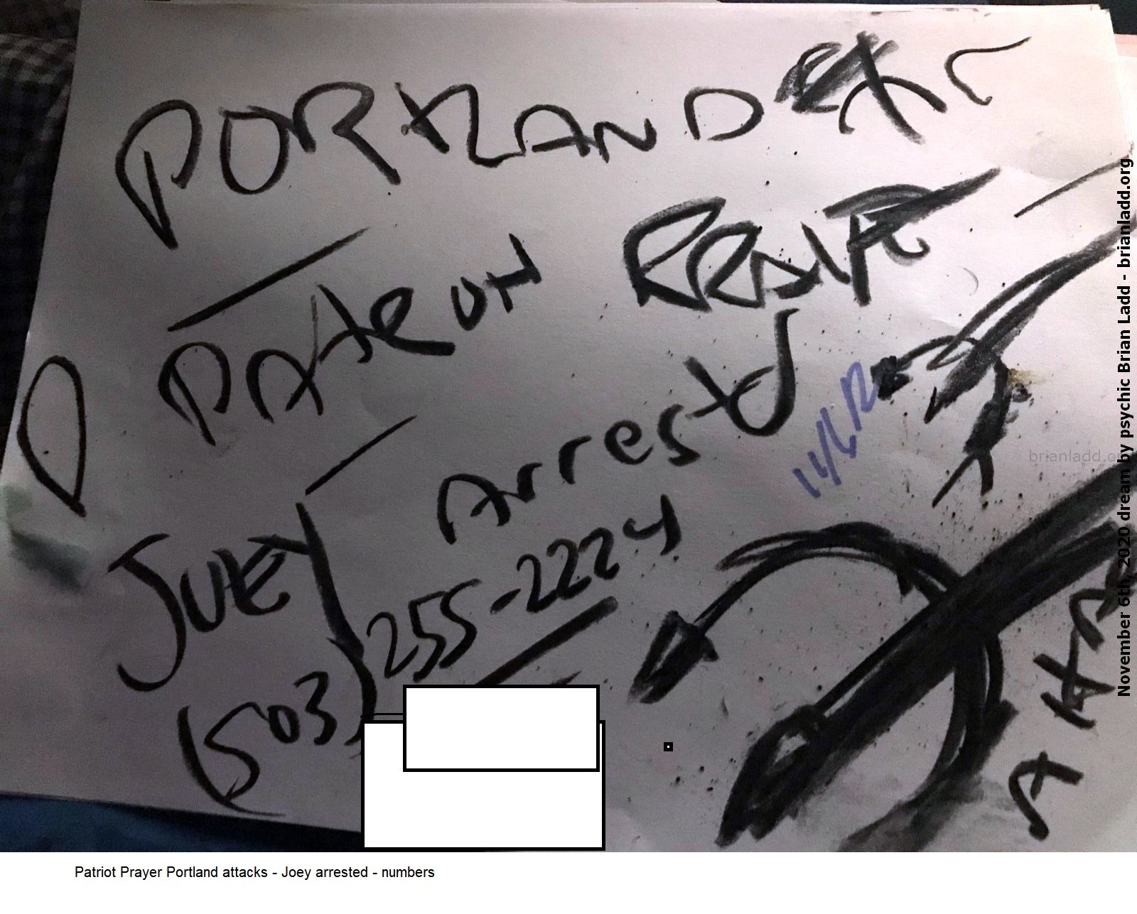 14000 6 November 2020 3 - Patriot Prayer Portland Attacks - Joey Arrested - Numbers....
Patriot Prayer Portland Attacks - Joey Arrested - Numbers.
