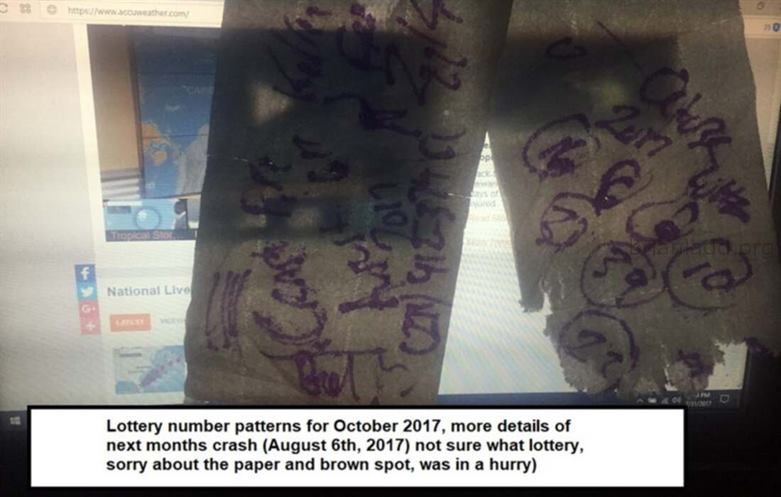 9064 30 July 2017 9 - Lottery Number Patterns For October 2017, More Details Of Next Months Crash (August 6th, 2017) Not...
Lottery Number Patterns For October 2017, More Details Of Next Months Crash (August 6th, 2017) Not Sure What Lottery, Sorry About The Paper And Brown Spot, Was In A Hurry) - Dream Number 9064 30 July 2017 9
