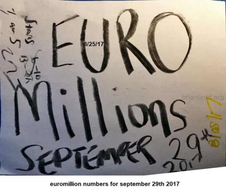 9218 25 August 2017 2 - EuroMillions Numbers...
EuroMillions Numbers
