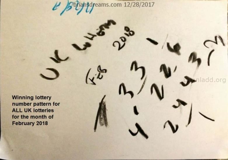 9779 28 December 2017 4 - Winning Lottery Number Pattern For All Uk Lotteries For The Month Of February 2018 - Dream Num...
Winning Lottery Number Pattern For All Uk Lotteries For The Month Of February 2018 - Dream Number 9779 28 December 2017 4 - Archive.Org @  http://Bit.Ly/2n64pmd
