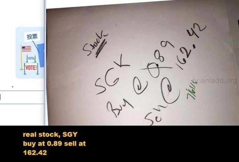 7856 6 November 2016 2 - Real Stock, Sgy Buy at 0.89 Sell at 162.42...
Real Stock, Sgy Buy at 0.89 Sell at 162.42
