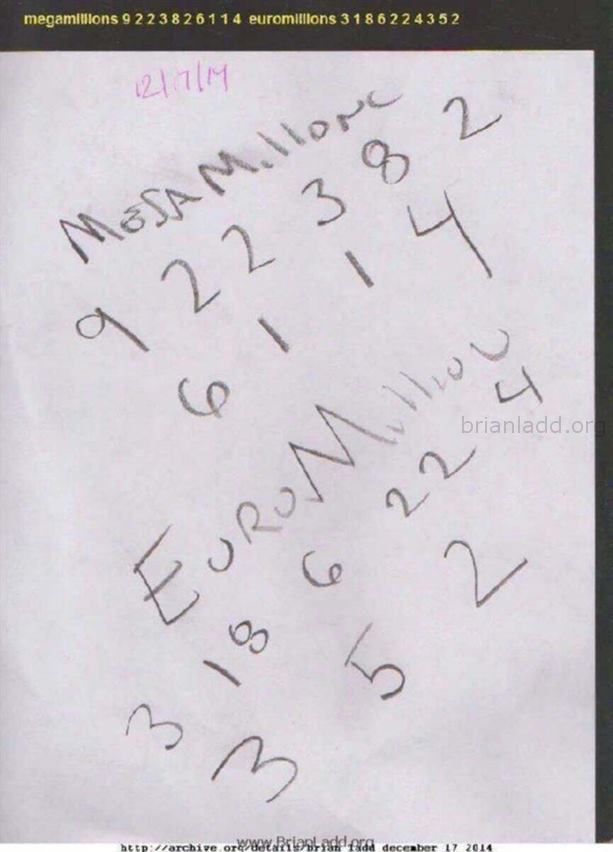 6188 17 December 2014 1 - Megamillions 9 2 2 3 8 2 6 1 1 4 Euromillions 3 1 8 6 2 2 4 3 5 2...
Megamillions 9 2 2 3 8 2 6 1 1 4 Euromillions 3 1 8 6 2 2 4 3 5 2
