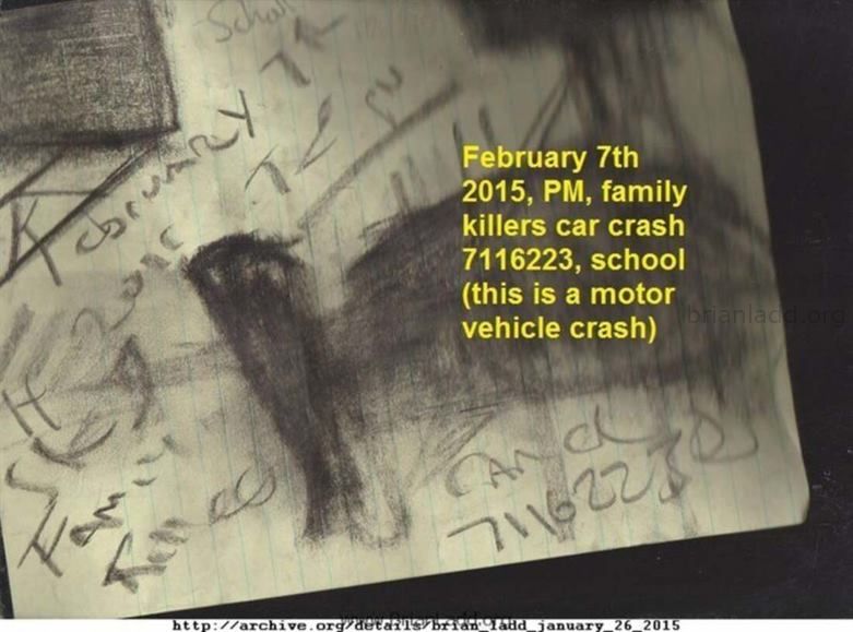6280 26 January 2015 4 - February 7th 2015, Pm, Family Killers Car Crash 7116223, School (This Is a Motor Vehicle Crash)...
February 7th 2015, Pm, Family Killers Car Crash 7116223, School (This Is a Motor Vehicle Crash)
