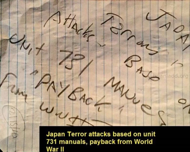 6976 15 February 2016 1 Ladd - Japan Terror Attacks Based on Unit 731 Manuals, Payback From World War Ii - 6976 15 Febru...
Japan Terror Attacks Based on Unit 731 Manuals, Payback From World War Ii - 6976 15 February 2016 1
