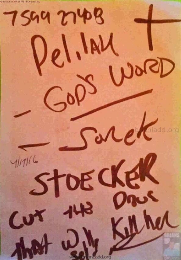 7121 17 April 2016 10 Ladd - Delilah God's Word - Sorek Stoecker Cut the Drugs That Will Kill Herself in the End. (...
Delilah God's Word - Sorek Stoecker Cut the Drugs That Will Kill Herself in the End. (May 2016 Arrest Not Related to the April 21 Murder
