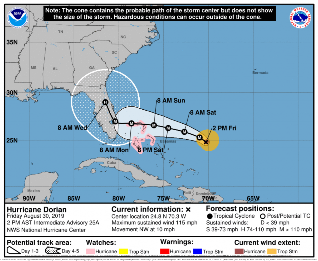 Hurricane Dorian Aug 2019 prediction by Psychic Brian Ladd 053219 5day cone with line and wind
Hurricane Dorian Aug 2019 prediction by Psychic Brian Ladd 053219 5day cone with line and wind
