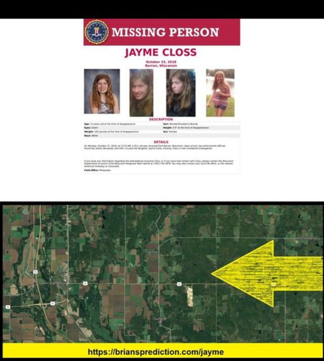 hania aguilar ebby steppach and jayme closs were taken by the same man fbi missing person jamye closs 1539959935706 png 59508727 ver1 0 640 360 psychic brian ladd 2018 2019 case updates
hania aguilar ebby steppach and jayme closs were taken by the same man fbi missing person jamye closs 1539959935706 png 59508727 ver1 0 640 360 psychic brian ladd 2018 2019 case updates
