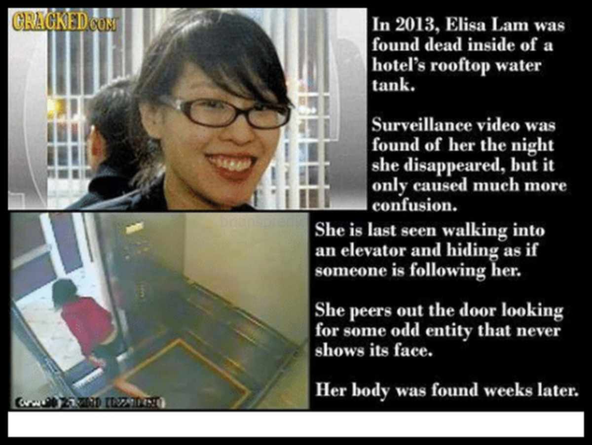 in-2013-elisa-lam-was-found-dead-inside-of-a-1179291 The murder of by Shanann Watts  Bella and Celest by Chris Watts psychic Brian add~0
in-2013-elisa-lam-was-found-dead-inside-of-a-1179291 The murder of by Shanann Watts  Bella and Celest by Chris Watts psychic Brian add~0
