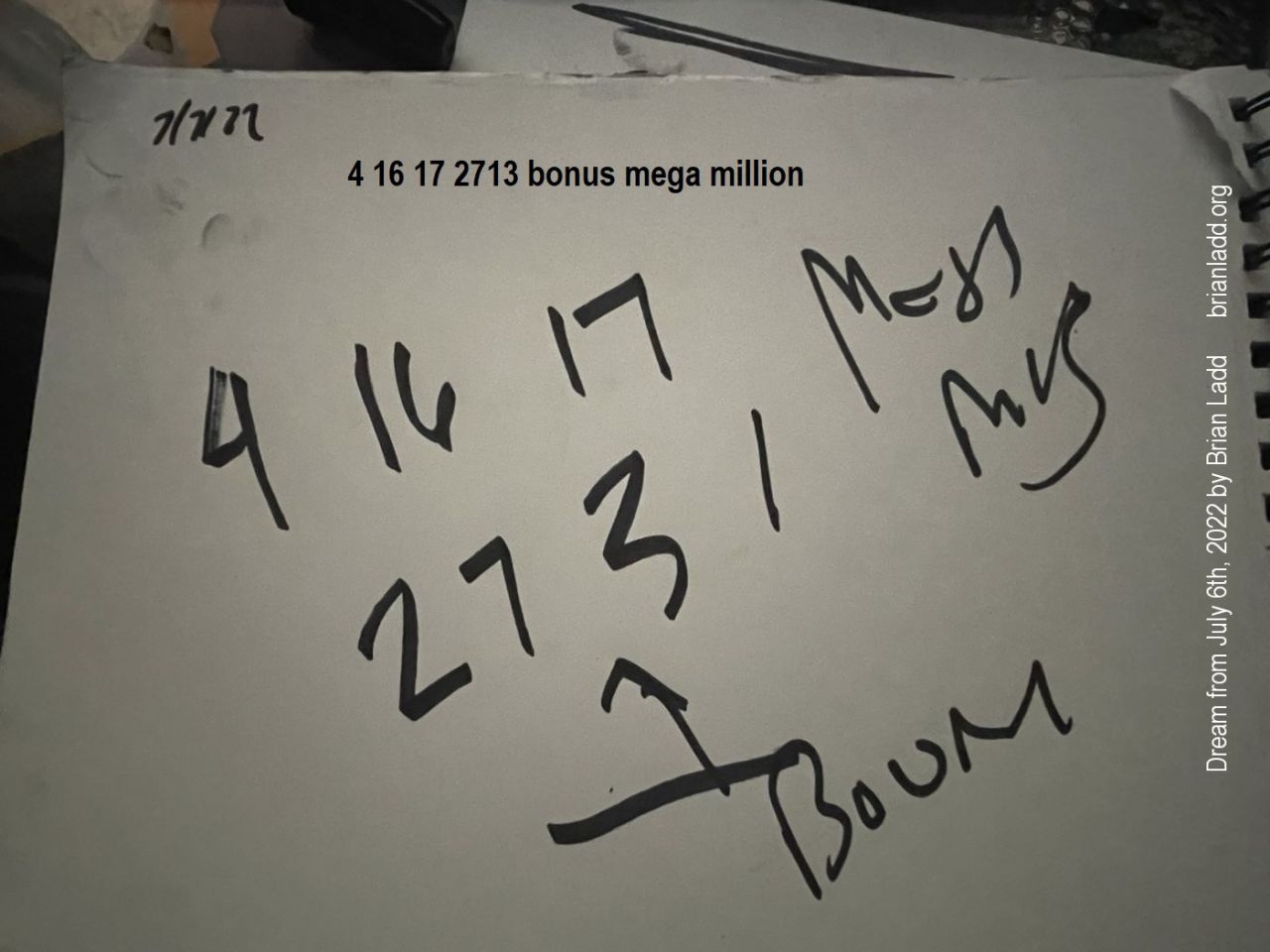 7 July 2022 1  4 16 17 2713 bonus mega million...
4 16 17 2713 bonus mega million.
